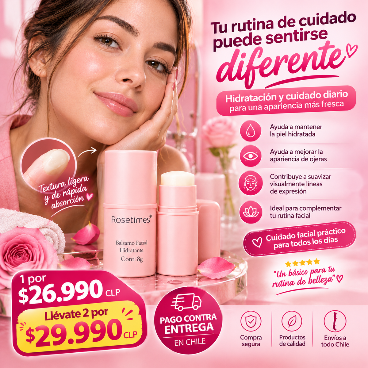Bálsamo Facial Hidratante Antiarrugas